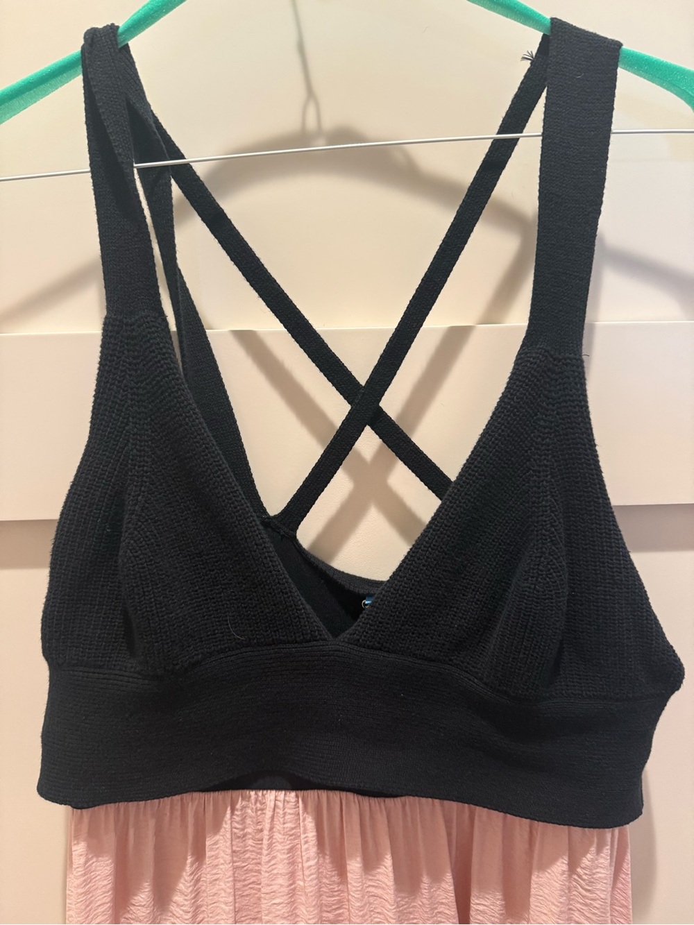 Anthropologie Black & Blush Cross-Back Maxi Dress - Picture 3 of 3